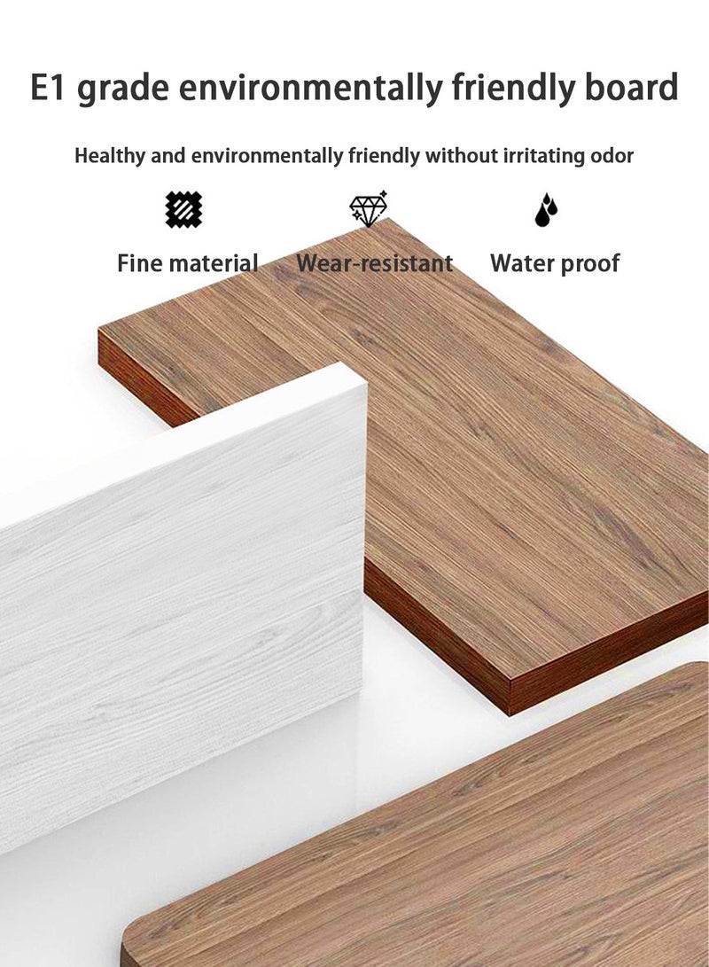 بيوينتي طاولة جانبية لطاولة القهوة مع حقيبة تخزين بإطار معدني على شكل حرف C وطاولة جانبية للسرير وطاولة أريكة لمساحة صغيرة وغرفة الضيوف وغرفة المعيشة وغرفة النوم 45*30*65 سم (جوز) - Image 4